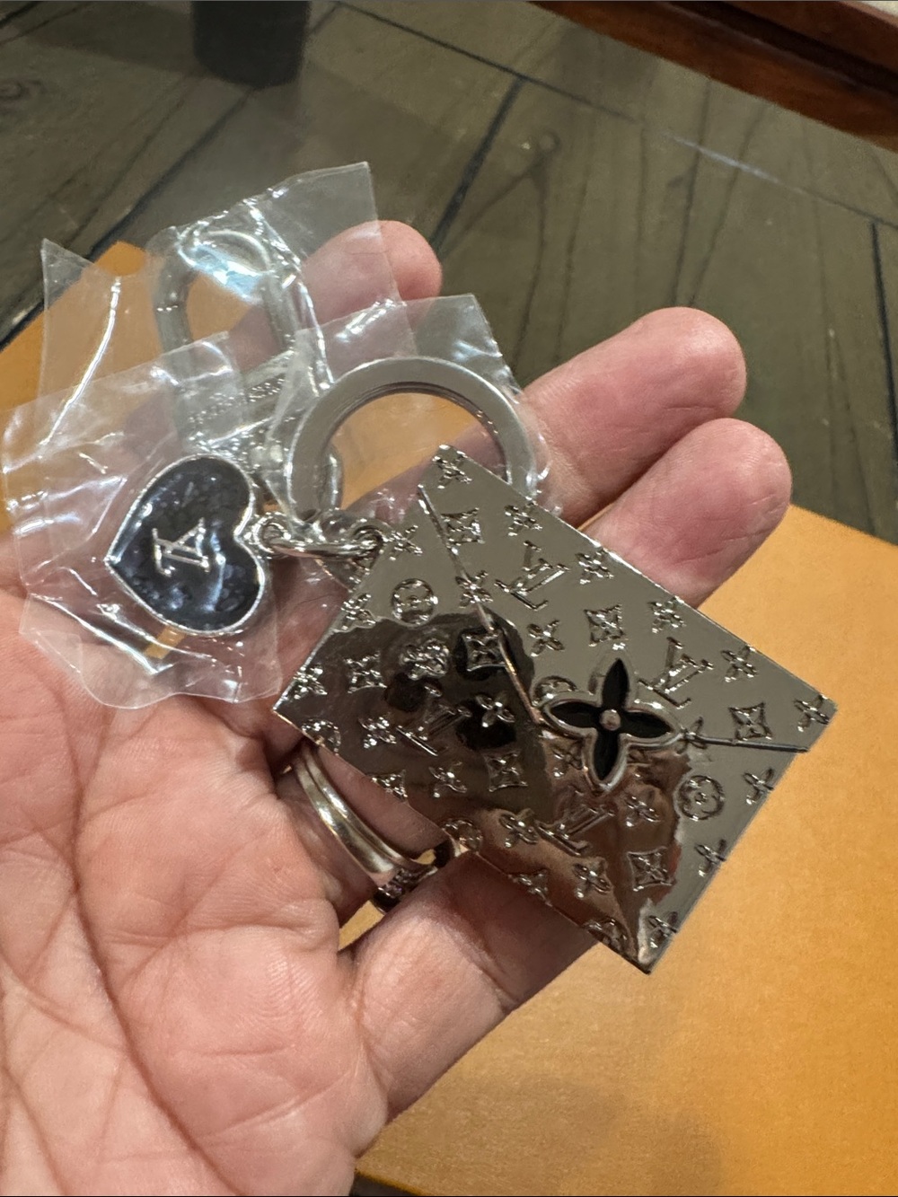 Silver Monogram Padlock Key Charm - Picture 3 of 3